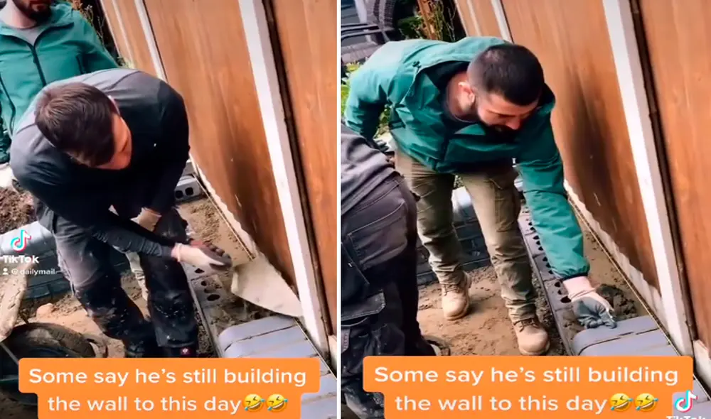 El albañil le gastó una broma a uno de sus compañeros de la construcción. Foto: captura de TikTok El albañil le gastó una broma a uno de sus compañeros de la construcción. Foto: captura de TikTok