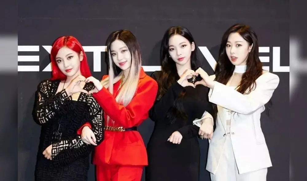 Ning Ning, Winter, Karina y Giselle, de aespa, en presentación de "Next level". Foto: SM