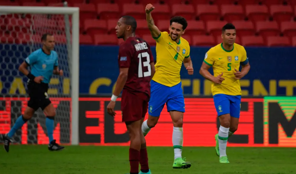 Con gol de Marquinhos, Brasil supera a Venezuela en partido inaugural de la Copa América 2021. Foto: AFP