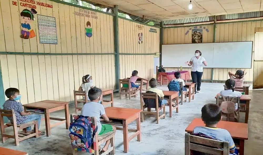 Protocolo. Docentes de Arequipa, Loreto y Ucayali en clase. Foto: difusión