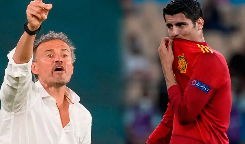 Técnico de España defendió de las críticas al atacante de la Juventus, Álvaro Morata, tras el 0-0 frente a Suecia. Foto: AFP/composición La República