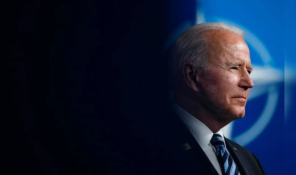 El presidente de Estados Unidos, Joe Biden, habló durante una conferencia de prensa posterior a la cumbre de la OTAN en Bruselas. Foto: AFP