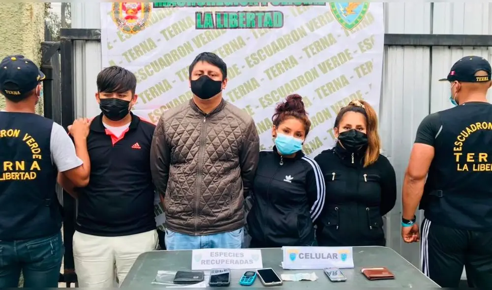 Presunta banda fue detenida por agentes del Grupo Terna en avenida Eguren. Foto: PNP