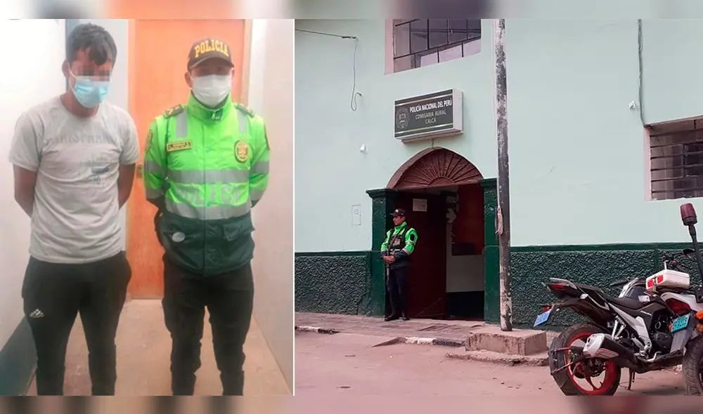 Agresor se encuentra detenido en la comisaría de Calca. Foto: composición La República