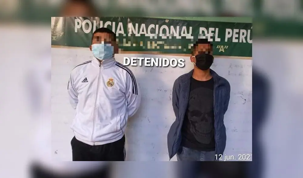 Sujetos serán investigados por el presunto delito contra el patrimonio en la modalidad de hurto agravado. Foto: PNP