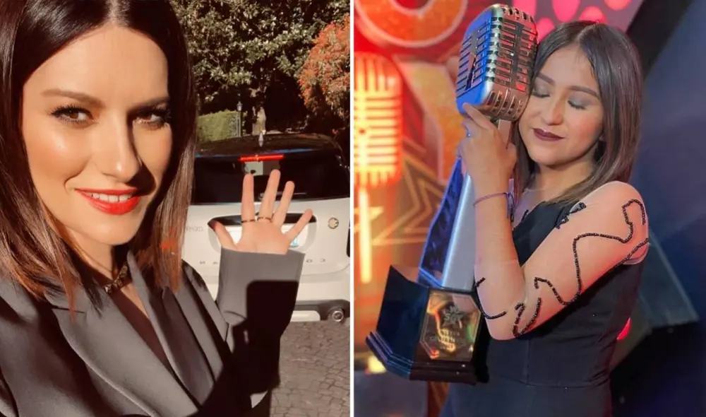 La 'Mini Pausini' agradeció las felicitaciones de la cantante original. Foto: composición/ Instagram. La 'Mini Pausini' agradeció las felicitaciones de la cantante original. Foto: composición/ Instagram.
