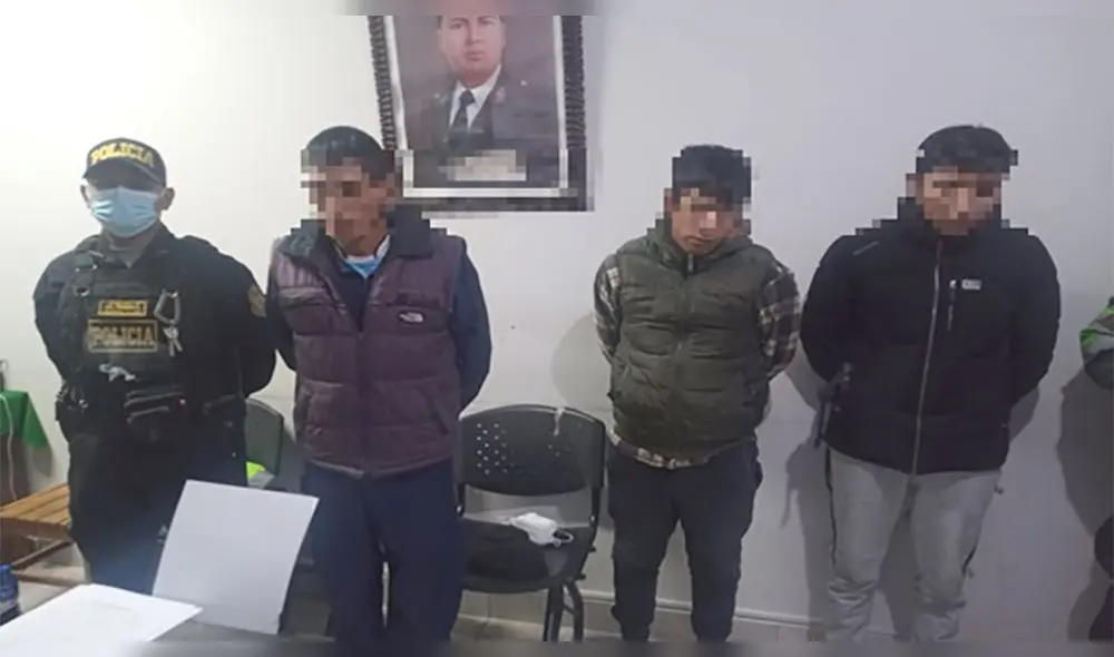 Cusco. Sujetos fueron detenidos cuando pretendían huir. Foto: PNP Cusco. Sujetos fueron detenidos cuando pretendían huir. Foto: PNP