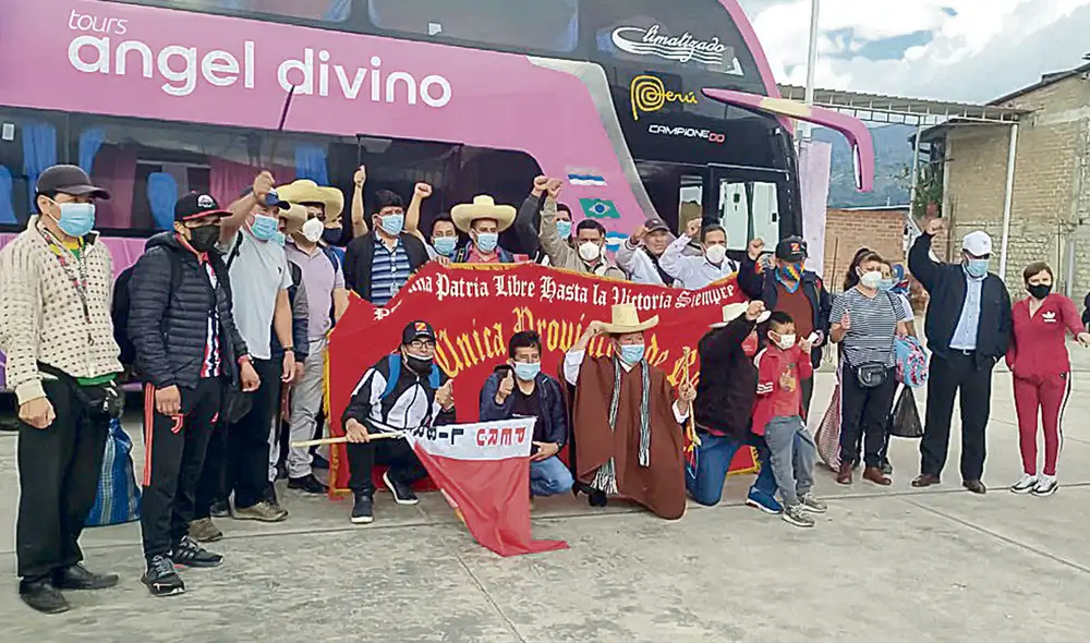 Movilizaciones. Del interior del país llegan los ronderos para exigir que se respete su voto. Foto: difusión