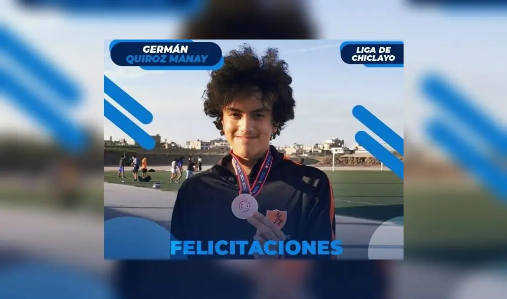 Atleta chiclayano muestra orgulloso su medalla. Foto: CACh