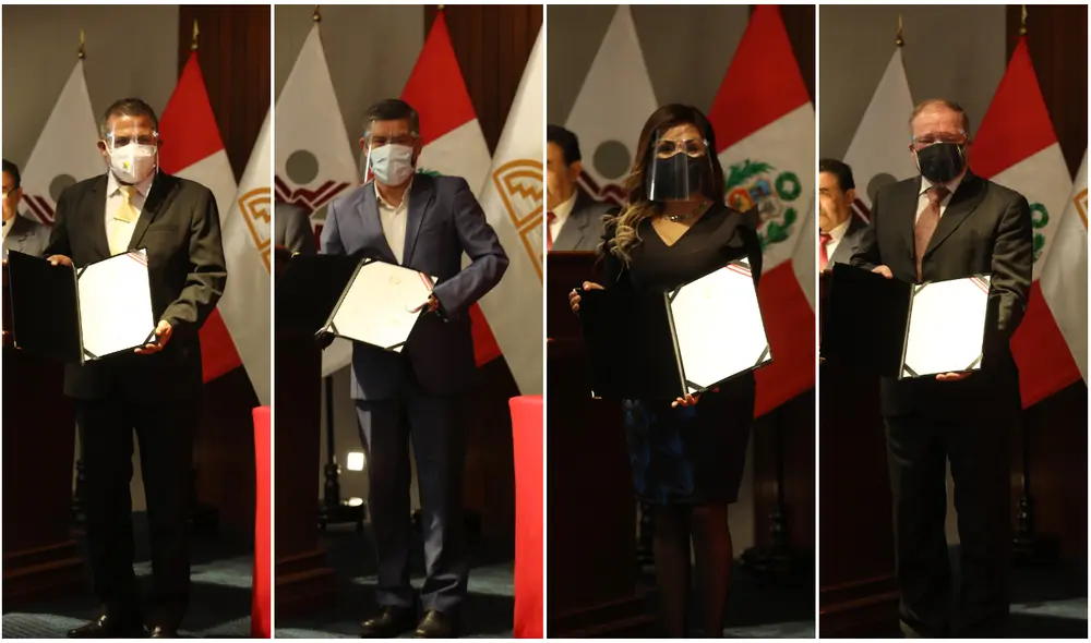 Los próximos miembros del Parlamento Andino que representará a Perú. Falta Gustavo Pacheco. Foto: JNE