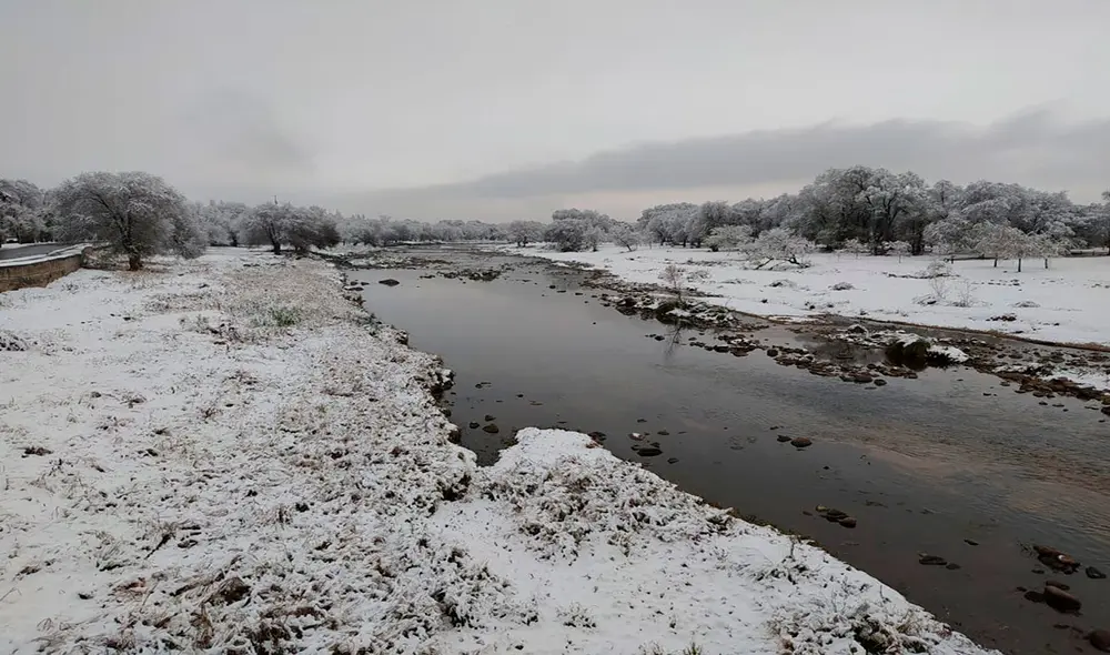 La nieve se registró en varias zonas del interior de Argentina. Foto: Secretaria de Turismo de Córdoba/EFE