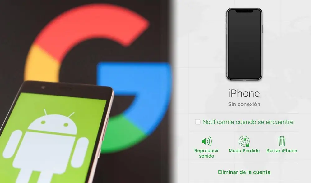 Teléfonos Android podrían contar con una red similar a la de Apple, que permite encontrar, bloquear y mostrar mensajes remotamente en teléfonos sin necesidad de asignarlos a una sola cuenta. Foto: Reiniciado.net/composición