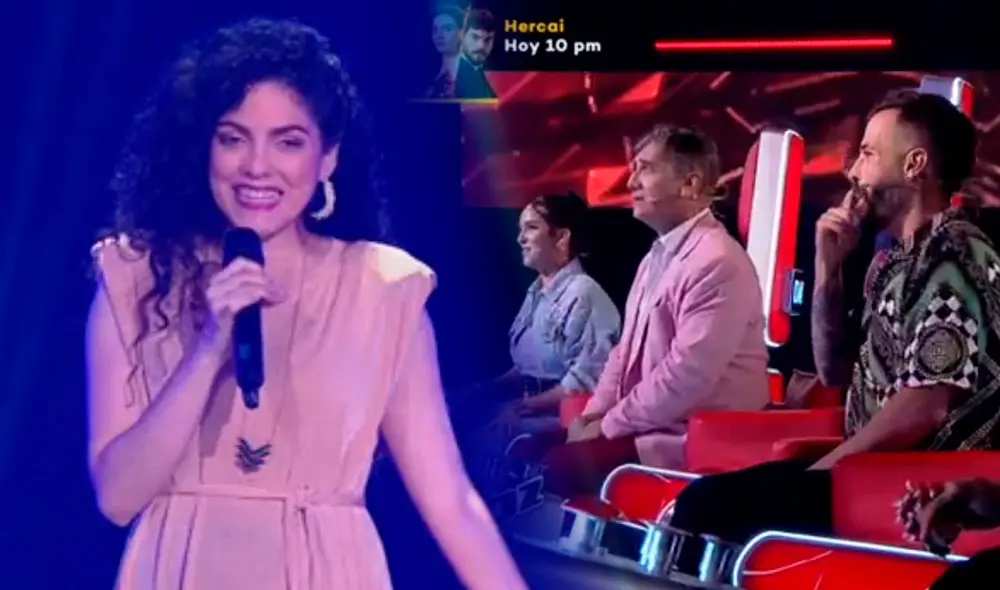 La joven venezolana se emocionó al poder cumplir uno de sus grandes sueños: pisar el set de La voz Perú. Foto: captura de Latina