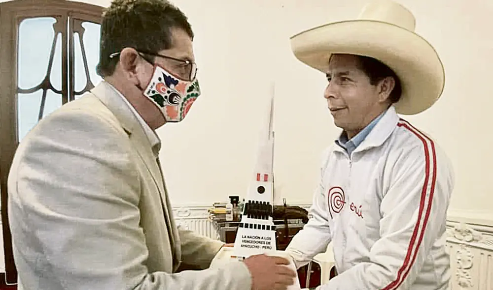 Símbolo. Alcalde de Huamanga se reunió con el profesor Castillo. Foto: difusión