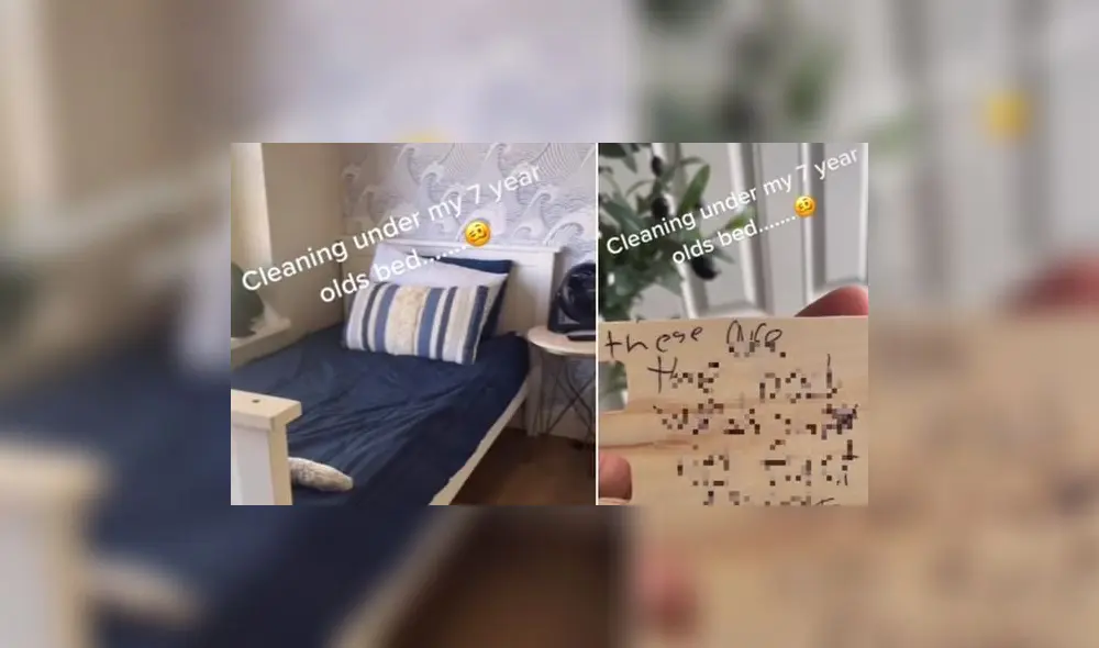 Todo transcurría con normalidad, hasta que la madre aseó debajo de la cama. Foto: captura de TikTok