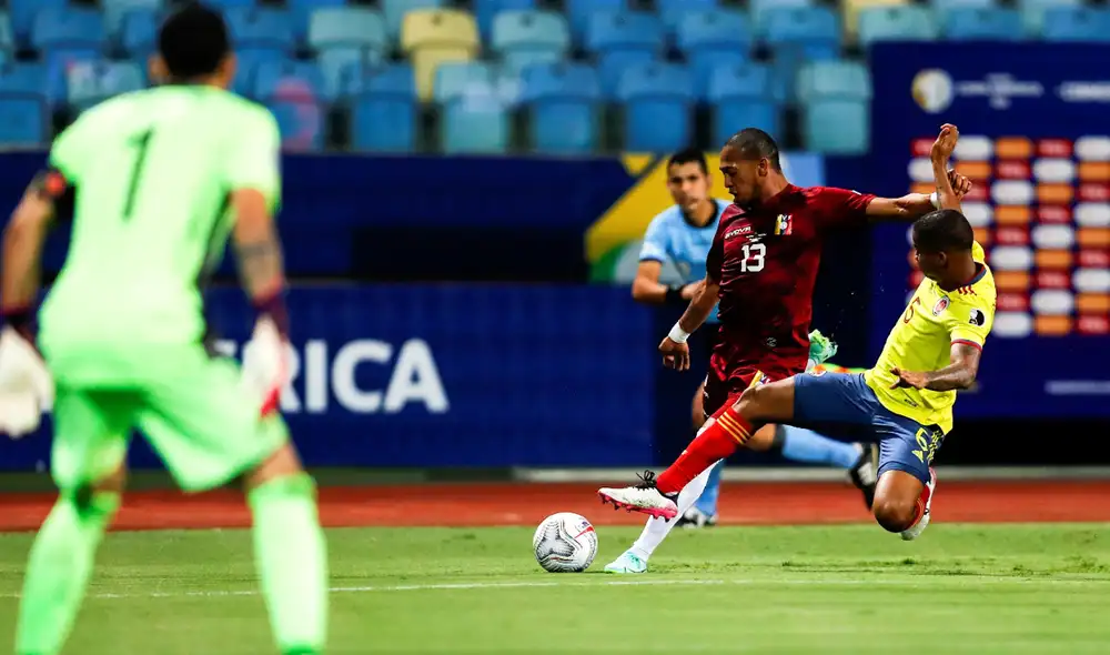 Partido entre Venezuela y Colombia por el grupo B de la Copa América en el Estadio Olímpico Pedro Ludovico Teixeira, en Goiania. Foto: EFE Partido entre Venezuela y Colombia por el grupo B de la Copa América en el Estadio Olímpico Pedro Ludovico Teixeira, en Goiania. Foto: EFE