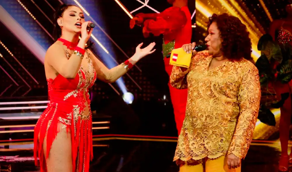 Pamela Franco tuvo el apoyo de la criolla Bartola en su primera presentación de la gran final de El artista del año, donde obtuvo el segundo puesto. Foto: captura de América TV Pamela Franco tuvo el apoyo de la criolla Bartola en su primera presentación de la gran final de El artista del año, donde obtuvo el segundo puesto. Foto: captura de América TV