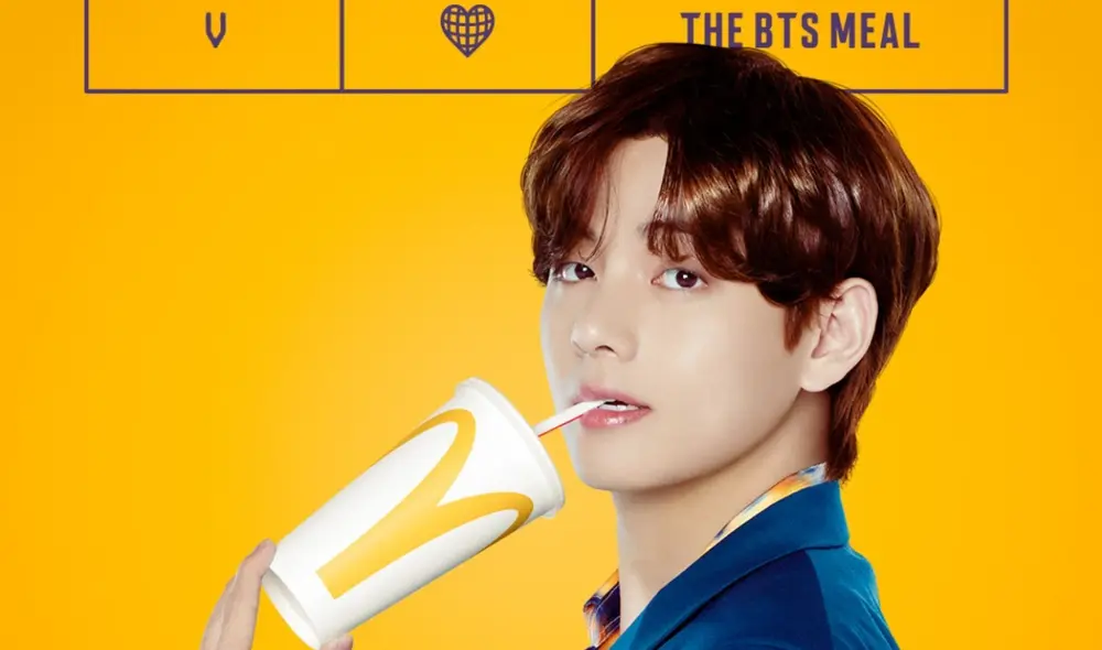 V de BTS en promocional de la colaboración con McDonald's. Foto: BigHit