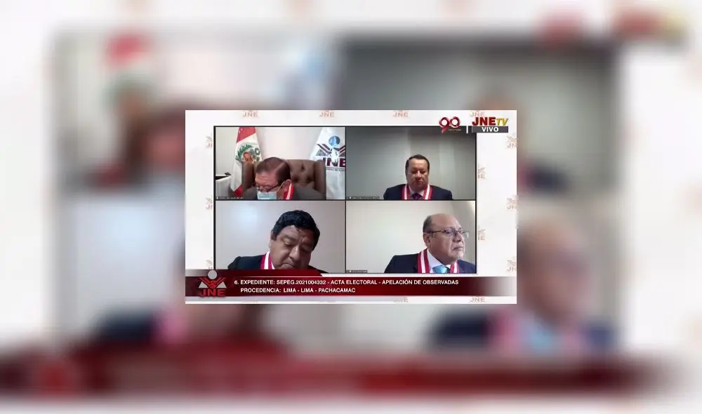 Pleno del JNE continúa resolviendo apelaciones de nulidad de forma pública. Foto: captura Facebook JNE