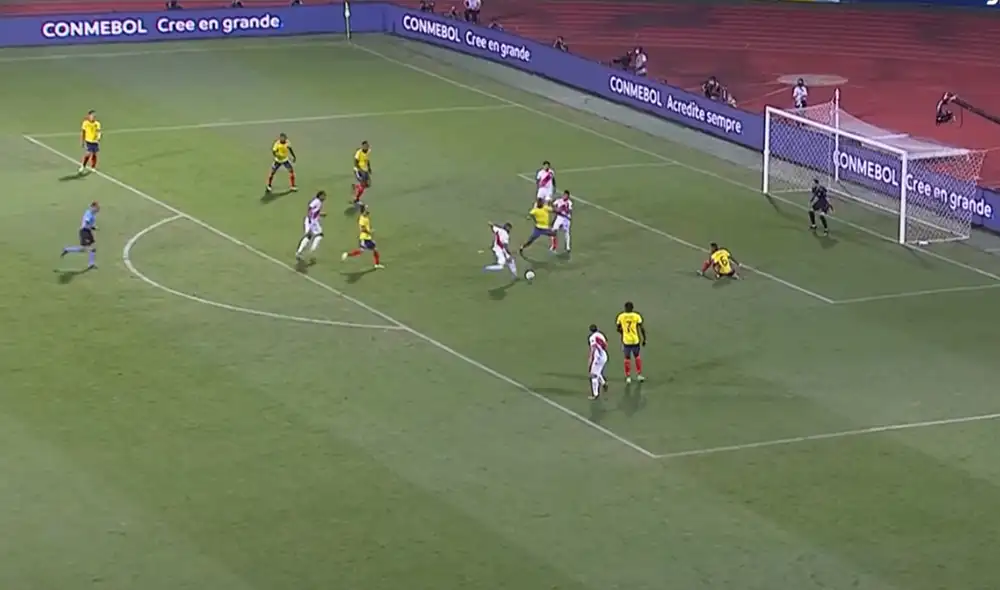 Peña aprovechó el rebote y fusiló a Ospina. Foto: captura de video/DirecTV Sports