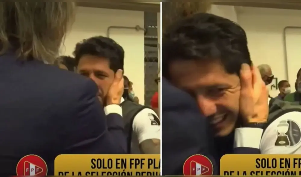 Gareca reconoció a Lapadula tras su esfuerzo. Foto: captura/FPF Play