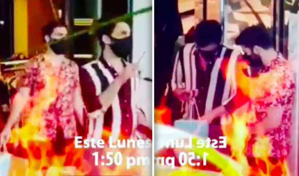“Ni Rodri se salva. Paparazi en Miami capta a nuestro presentador vacacionando y haciendo compras, pero no estaba solo”, menciona la reportera en el clip. Foto: captura Amor y fuego