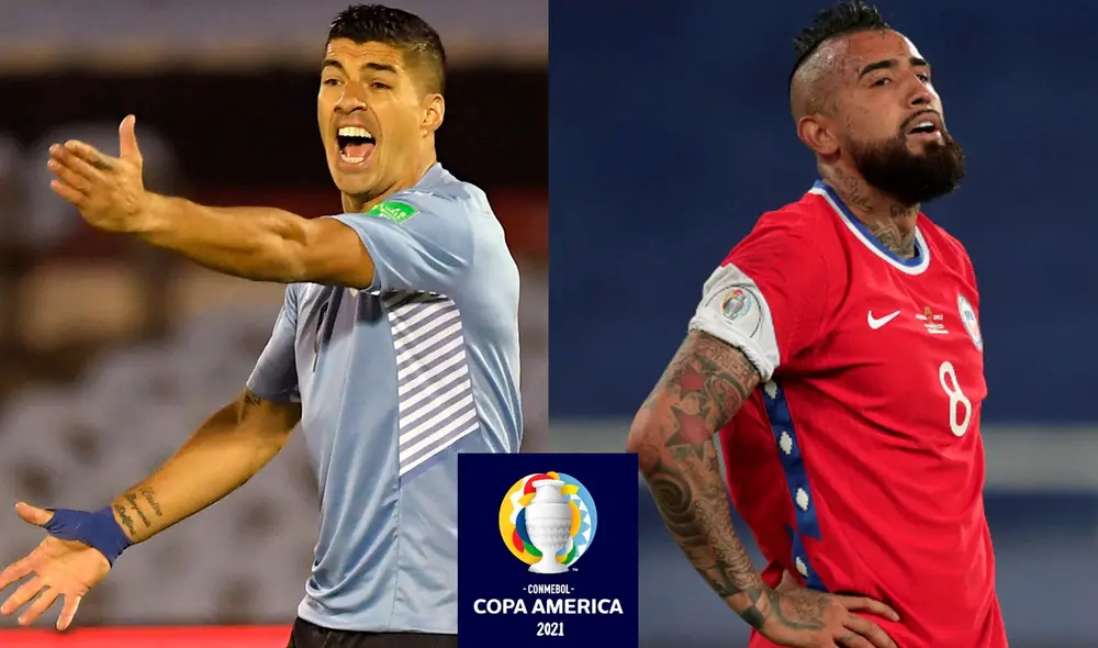 Uruguay y Chile chocan en el Arena Pantanal de Cuiabá. Foto: composición/EFE Uruguay y Chile chocan en el Arena Pantanal de Cuiabá. Foto: composición/EFE