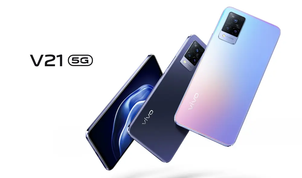 El teléfono se podrá adquirir en dos colores diferentes. Vivo V21 5G  Foto: Vivo