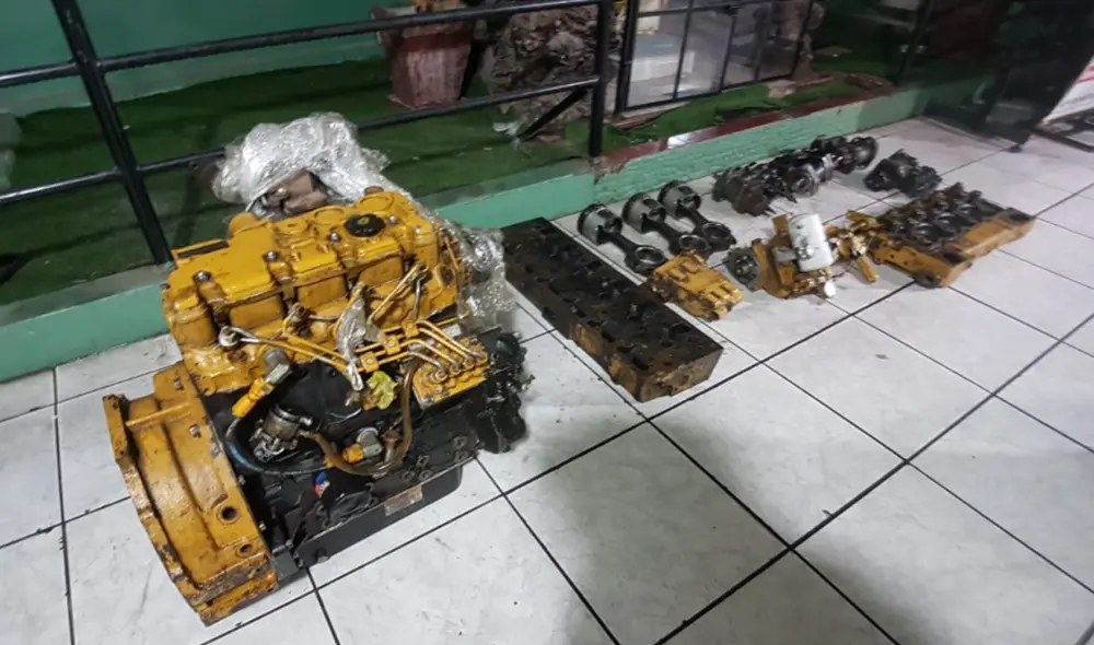 La mayoría de los repuestos robados era de la marca Caterpillar. Foto: Grace Mora / URPI - LR