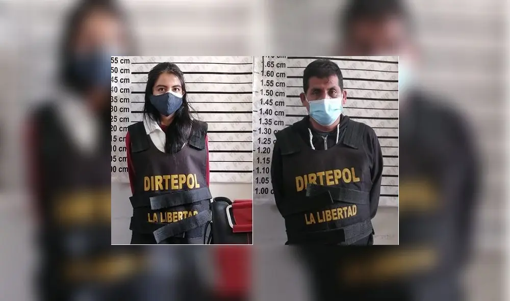 Detectives del Depincri de Trujillo atraparon a María Olivares y Carlos Esquivel. Foto: PNP Detectives del Depincri de Trujillo atraparon a María Olivares y Carlos Esquivel. Foto: PNP