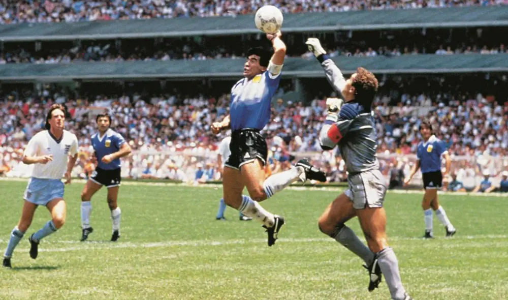 La memorable anotación del Diego fue la revancha argentina tras la guerra por Las Malvinas, cuatro años antes. Foto: difusión La memorable anotación del Diego fue la revancha argentina tras la guerra por Las Malvinas, cuatro años antes. Foto: difusión