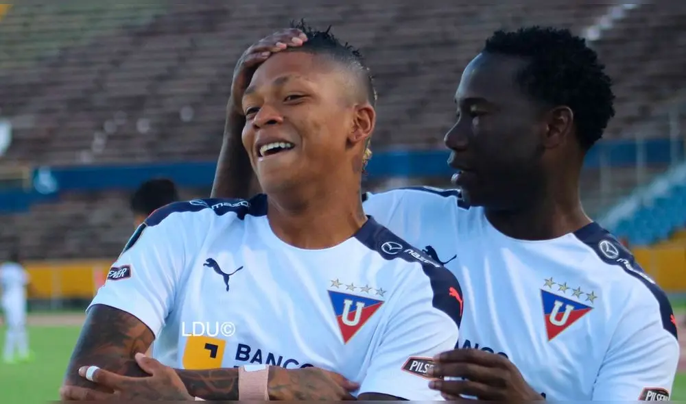 Billy Arce abrió el marcador al primer minuto de juego. Foto: Twitter/LDU