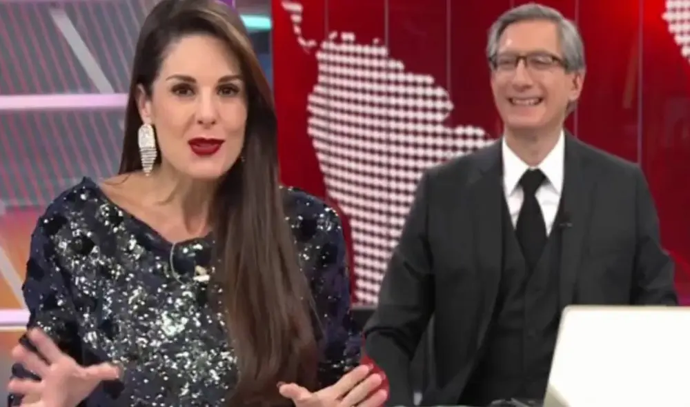 Rebeca Escribens le da la bienvenida a Federico Salazar. Foto: captura América TV