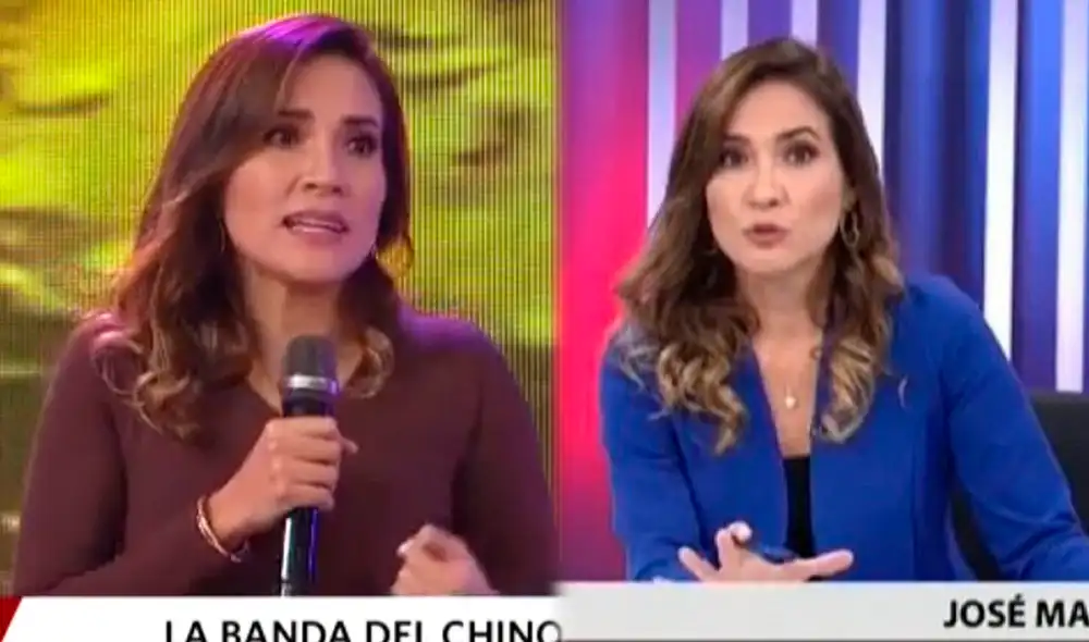 La conductora de Canal N no abandonó su programa y pidió calma a los televidentes. Foto: captura América TV La conductora de Canal N no abandonó su programa y pidió calma a los televidentes. Foto: captura América TV
