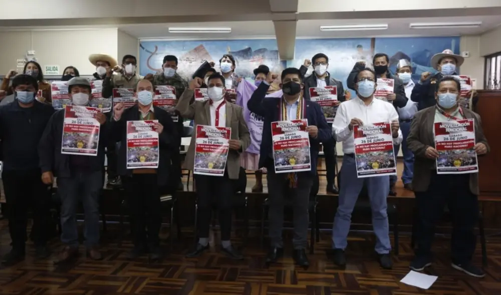 Las agrupaciones participantes conforman el denominado Frente Nacional por la Democracia y la Gobernabilidad. Foto: Carlos Félix / URPI-GLR Las agrupaciones participantes conforman el denominado Frente Nacional por la Democracia y la Gobernabilidad. Foto: Carlos Félix / URPI-GLR
