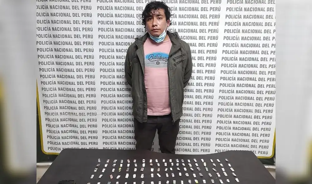 Según la Policía, el detenido es un facineroso dedicado a la microcomercialización de drogas. Foto: PNP Según la Policía, el detenido es un facineroso dedicado a la microcomercialización de drogas. Foto: PNP