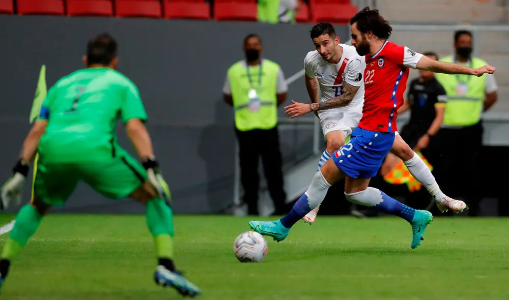 El último partido entre Paraguay y Chile por Copa América terminó empatado 1-1. Foto: EFE El último partido entre Paraguay y Chile por Copa América terminó empatado 1-1. Foto: EFE