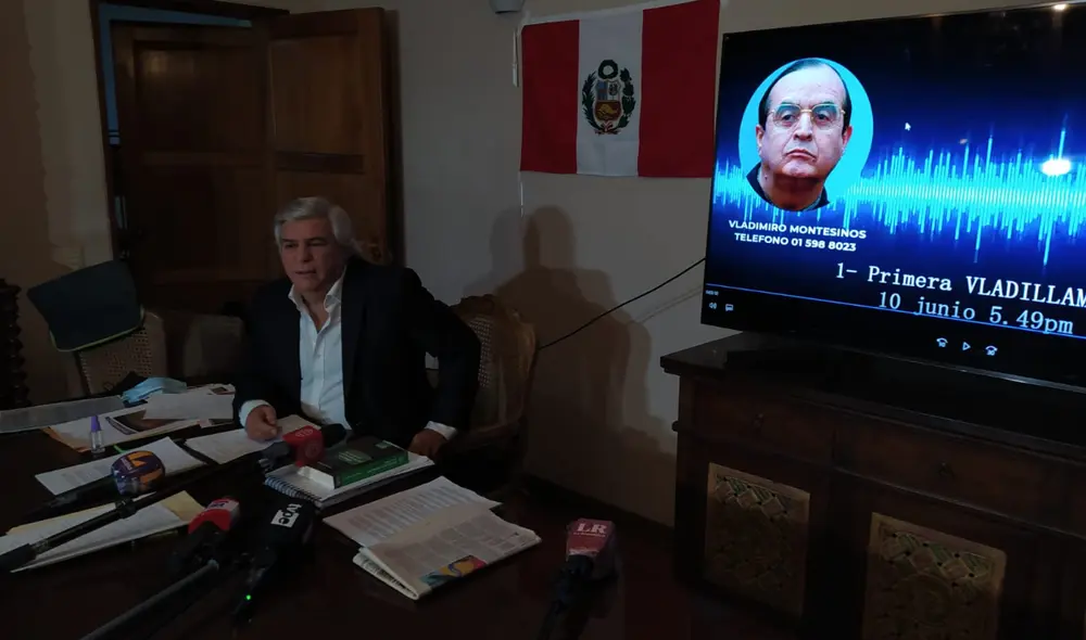 Olivera da a conocer un audio de Vladimiro Montesinos. Foto: Grace Mora / URPI-LR. Olivera da a conocer un audio de Vladimiro Montesinos. Foto: Grace Mora / URPI-LR.