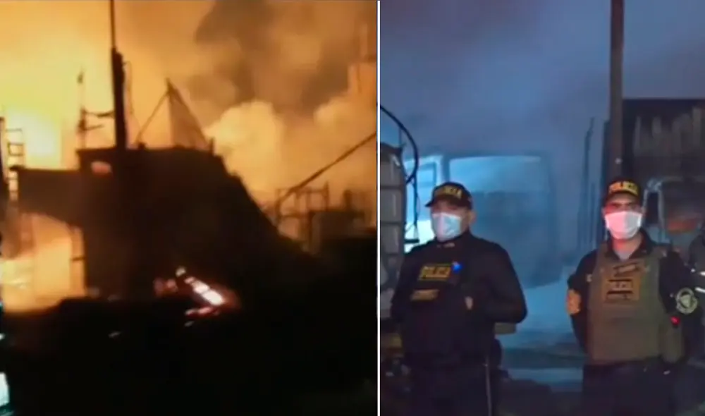 Al lugar se desplazaron 15 unidades de bomberos para combatir el fuego. Foto: composición / captura América Noticias Al lugar se desplazaron 15 unidades de bomberos para combatir el fuego. Foto: composición / captura América Noticias