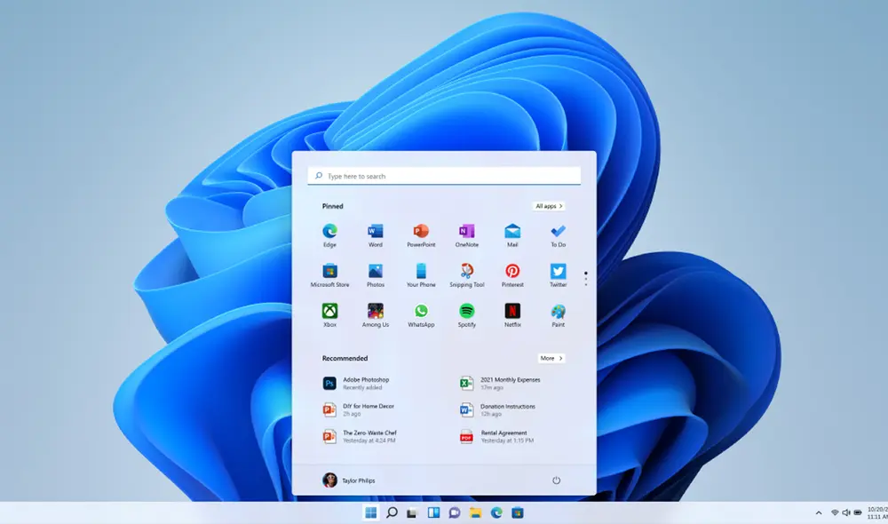 La versión oficial de Windows 11 estará disponible a finales del 2021. Foto: Microsoft