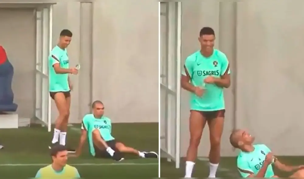 Cristiano Ronaldo le gastó una broma a Pepe durante los entrenamientos. Foto: Instagram/Selección Portugal Cristiano Ronaldo le gastó una broma a Pepe durante los entrenamientos. Foto: Instagram/Selección Portugal