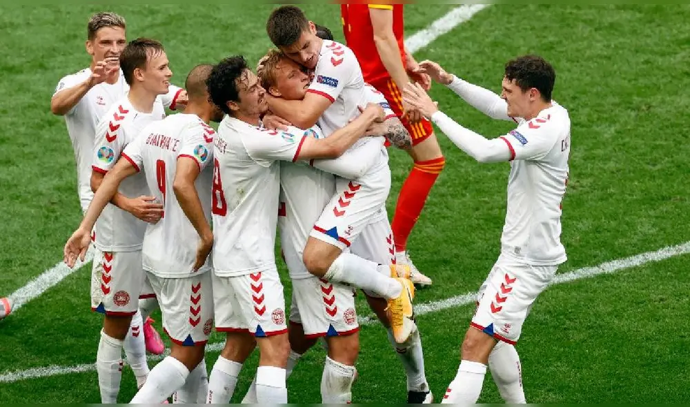 Dolberg anotó un doblete, Maehle y Braithwaite sellaron la goleada de Dinamarca sobre Gales. Foto: EFE