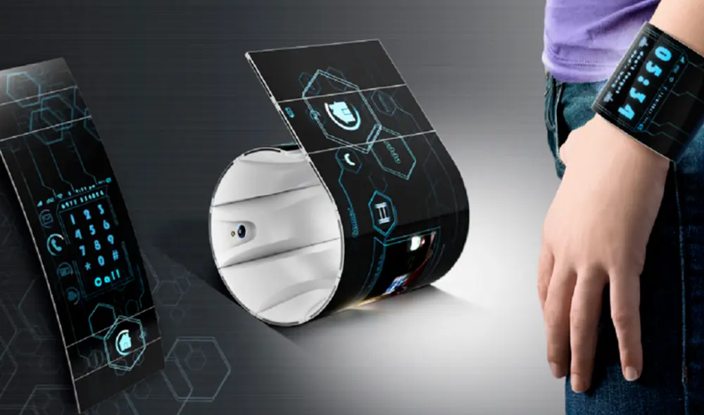 La parte superior del smartphone podría desprenderse para que el usuario lo utilice como pulsera inteligente. Foto: El Observador