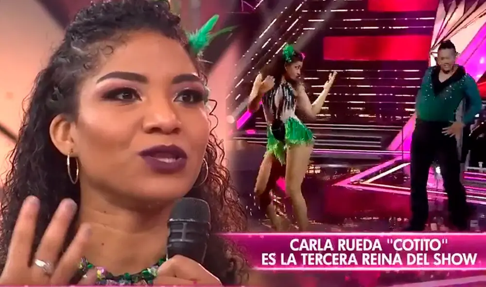 Carla Rueda se presentó en Reinas del Show para bailar "La ricotona". Foto: captura Reinas del Show / América TV
