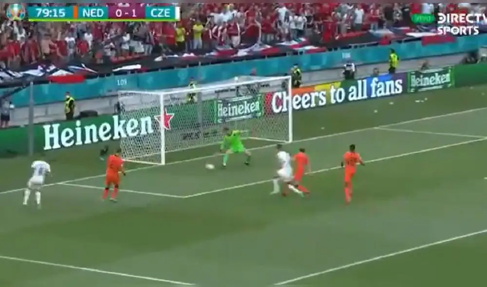 Schick sumó un tanto más en la Eurocopa 2021. Foto: captura/DirecTV Sports