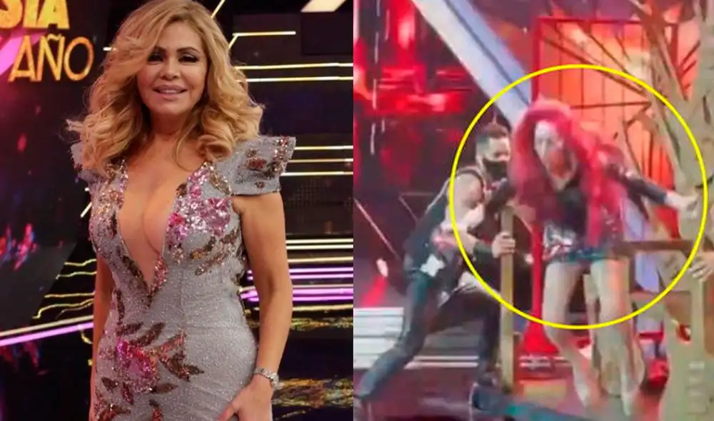 Monique Pardo fue ingresada a un centro de salud por complicaciones de su caída en El artista del año. Foto: captura América televisión