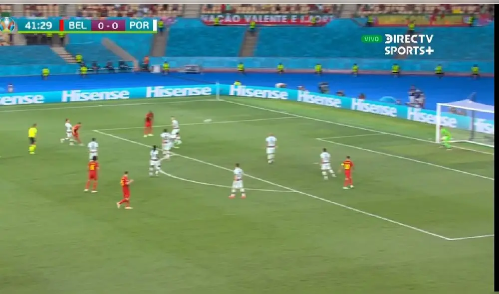 Thomas Meunier abrió el marcador para Bélgica. Foto: captura/DirecTV Sports Thomas Meunier abrió el marcador para Bélgica. Foto: captura/DirecTV Sports