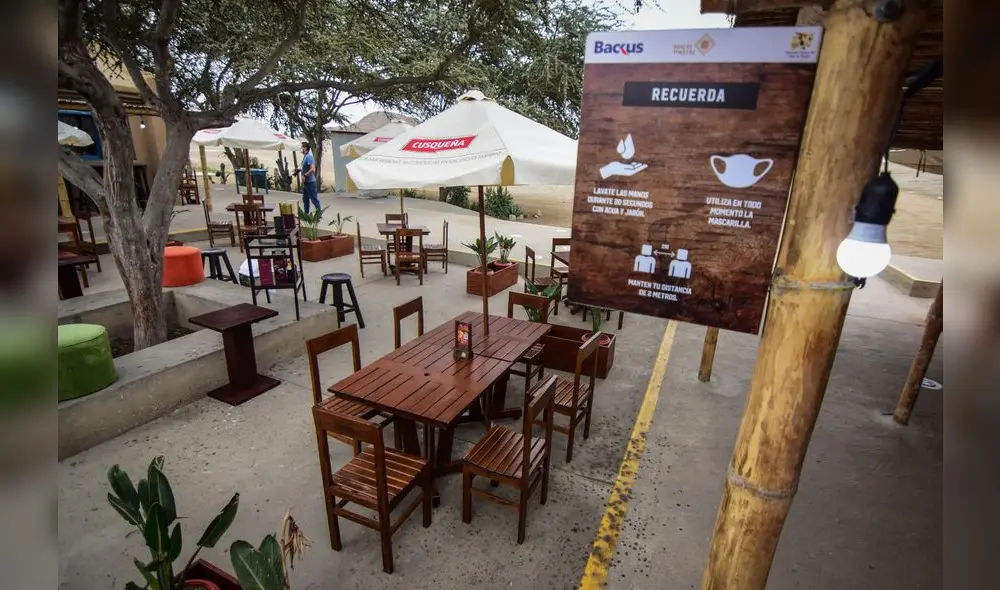 En todo momento se recuerda a los visitantes observar protocolos de bioseguridad. Foto: Backus En todo momento se recuerda a los visitantes observar protocolos de bioseguridad. Foto: Backus