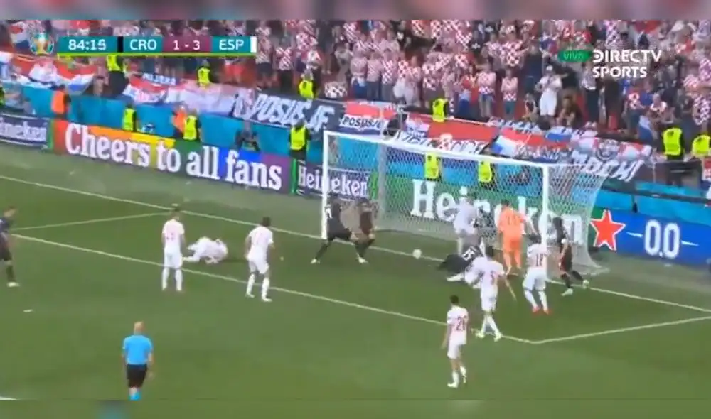 Revive la jugada que generó el segundo gol de Croacia en el duelo contra España. Foto: captura DirecTV Sports