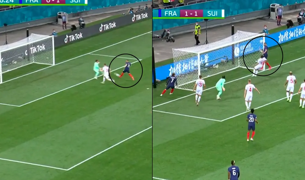 Karim Benzema tiene 4 goles en la Eurocopa 2021. Foto: captura de DirecTV Sports